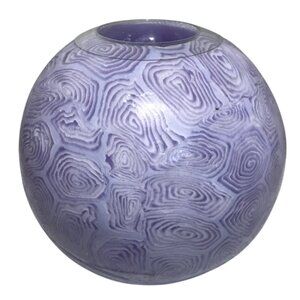 Purple Swirl Patterned Spherical Glow Candle Round Illuminating Retro Hippie
